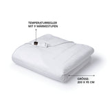 VITALmaxx Wärmeunterbett 200x95cm, weiß, mit 9 Wärmestufen und Timer, rutschfest dank Gummizug für Einzelbetten.