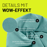 LUMALAND Luxury XL PLUS Sitzsack Türkis mit abnehmbarem Bezug,Microvelours, extra starken Nähten und verdecktem Reißverschluss für lange Haltbarkeit.