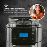 Barista Kaffeemaschine mit Mahlwerk, 24-Stunden-Timer und LCD-Display für frischen Kaffee zur Wunschzeit.