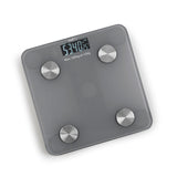 MAXXMEE Personen-Waage Körperanalyse mit Bluetooth & App grau, digitale Waage mit Körperfett-, Muskel- und Wasseranteilmessung.