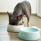FLUFFINO® Hundenapf / Futternapf Keramik - 800 ml, handgefertigt, lebensmittelecht, grau, ideal für kleine und mittelgroße Hunde.