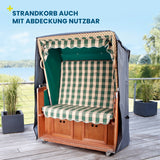 Hoberg Strandkorbabdeckung - S/M - 125x100x165cm - grau, wetterfeste, UV-beständige und strapazierfähige Abdeckung für Strandkorb.