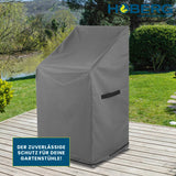 Hoberg Gartenstuhl-Abdeckung mit Kordelzug, wetterfest und UV-beständig, schützt Gartenstühle zuverlässig vor Wettereinflüssen.