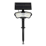 EASYmaxx LED-Solarstrahler mit Bewegungsmelder schwarz, Solarpanel, 3m Kabel, 3 Lichtmodi, bewegungsgesteuert, flexibel einsetzbar
