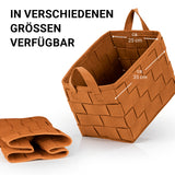 N8WERK Filz-Aufbewahrungstasche M - 35 x 25 x 25 cm - Rost, faltbarer, strapazierfähiger Filzkorb mit stabilen Tragegriffen im Scandi Style.