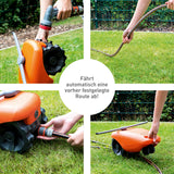 GARVIDA Rasensprenger mit Wasserstopp-Schalter - selbstfahrend für gleichmäßige Gartenbewässerung, individuell einstellbar und automatische Routenfahrt.