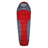 Where Tomorrow Camping Schlafsack Classic rot, Mumienschlafsack mit Kordelzug, Wärmekragen, wasserdicht, 230x80x55 cm, inkl. Tasche.