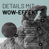 LUMALAND Luxury Fluffy Sitzsack stylischer Webplüsch Beanbag Grau mit weichem Plüsch, abnehmbarem Bezug und praktischem Tragegriff, 120L Füllung.