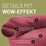 LUMALAND Interior Line Sitzsack-Lounge in Rot mit abnehmbaren Bezug, hochwertigem Leinenmaterial und extrastarken Nähten.