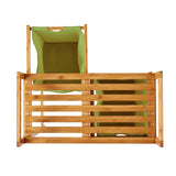 LUMALAND Bambus Wäschekorb mit 2 ausziehbaren Wäschesäcken in Grün aus nachhaltigem Bambus, praktisch für Wäschesortierung und Ordnung.