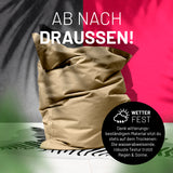 LUMALAND Sitzsack Classic XXL (380 L) beige, wetterfest, robust, wasserabweisend, für stilvolles Sitzen drinnen und draußen.