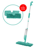 CLEANmaxx Spray-Mopp 2in1 in Türkis mit 2x Ersatz-Wischtuch für Nass- und Trockenreinigung mit integrierter Sprühfunktion.