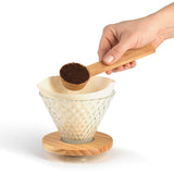 BEEM Kaffeebereiter Set Pour Over - 4-tlg. mit Glaskanne und Holzoptik, manuelle Kaffeebrühkunst für bis zu 4 Tassen.