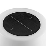 Hoberg Solar-Stehlampe mit schwarzem Solar-Panel, kabellos, für Innen- und Außenbereich, energiesparend und flexibel platzierbar.