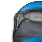 Where Tomorrow Camping Schlafsack Classic Mumienschlafsack blau mit wasserabweisendem Außenmaterial und praktischer Tragetasche, 230 x 80 x 55 cm.