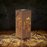 EASYmaxx Solar-Dekosäule Rost-Optik, wetterfest, solarbetrieben, Metall, 26 cm, für in- & outdoor, zum Hinstellen und Aufhängen.