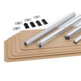 EASYmaxx Schwerlastregal & Werkbank 2er-Set mit Metallrahmen und 10 MDF-Platten, montagefertig ohne Bohren, stabile Steckkonstruktion.