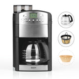 BEEM Kaffeemaschine Fresh-Aroma-Perfect Glas mit Kegelmahlwerk, 1,25 l Glaskanne, Aktivkohlefilter und 24-Stunden-Timer.