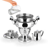 BEEM ROYAL+ Samowar - 15 L aus Edelstahl mit Dispenser, Abtropfschale und 2-L-Teekanne für große Gruppen.