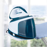 CLEANmaxx Dampfbügelstation - petrol/weiß mit stufenloser Temperaturregulierung und kratzfester Leichtlaufsohle für besten Textilschutz.