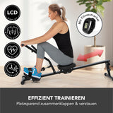 MAXXMEE Rudergerät mit Fitness-Tracker, klappbar, leiser Betrieb, 12 Widerstandslevel, fördert Kreislauf, Muskelaufbau und Ausdauer.