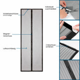 Hoberg Tür-Insektenschutz 60 x 195 cm mit Magnetverschluss, 14 Klettverschlüssen, luftdurchlässig und zuschneidbar.
