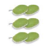 waschies Baby- & Kinder-Waschpads 6er-Set in grün/weiß, wiederverwendbar, weich, saugfähig und ideal für sanfte Babypflege mit Wasser.