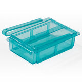 GOURMETmaxx Klemm-Schublade für Kühlschrank 3er-Set transparent/blau mit praktischem Klemmmechanismus und EVA-Pads zur vielseitigen Aufbewahrung.