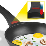 N8WERK 11-teiliges Aluguss-Topf- und Pfannen-Set mit Hitzeindikator, Antihaftbeschichtung, geeignet für alle Herdarten inklusive Induktion.