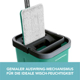CLEANmaxx Komfort-Mopp mit 2 Kammer-System - 5,7l - türkis mit praktischem Auswring-Mechanismus für optimale Wisch-Feuchtigkeit.