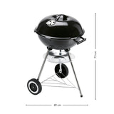 LANDMANN Holzkohle-Kugelgrill mit Deckel, Lüftungsregler, 3 Beinen und 2 Rollen für einfache Mobilität und sicheren Stand.