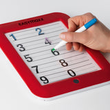 EASYmaxx Malpad Magic Glow - 20-tlg. - rotes Schreib- und Rechentablett mit wiederverwendbaren Neonstiften und Zahlenmotiven.
