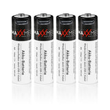 MAXXMEE Batterien wiederaufladbar AA - 4er-Set mit USB-C-Kabel, Ladeanzeige und bis zu 1.200 Ladezyklen.