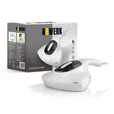 N8WERK Milbensauger in der Moonlight Edition mit HEPA 11-Filter und UV-C-Licht zur Desinfektion und Absaugung von Matratzen und Bettwäsche.