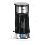 BEEM Single-Kaffeemaschine Thermo2Go 750 Watt in Edelstahl/schwarz mit 24-Stunden-Timer und beleuchtetem LC-Display.