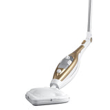 CLEANmaxx Dampfbesen - Mit Knickgelenk - gold/weiß, abnehmbarer Wassertank und Bürstenaufsatz für vielseitige Haushaltsreinigung.