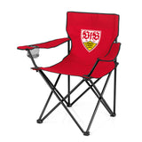 VfB Stuttgart Campingstuhl faltbar 80x50 cm rot mit Logo, wasserabweisend, robust, mit Getränkehalter, bis 100 kg belastbar.