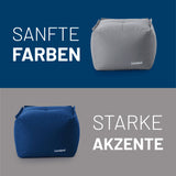 LUMALAND Sitzsack-Hocker in Grau, kombinierbar, mit robustem Material und flexiblem Mix-&-Fix-Reißverschluss für vielseitigen Einsatz.