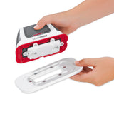 CLEANmaxx Akku-Scheuerbürste 3,7V rot/grau mit abnehmbarer Handbürste und praktischem Aufsatzwechsel für vielseitige Reinigung.