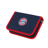 FC BAYERN MÜNCHEN Federtasche Mia san Mia blau/rot mit Logo, Reißverschluss und praktischem Stifte- und Zubehörfach.