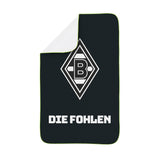 Borussia Mönchengladbach Sporthandtuch Deluxe 80x130 cm schwarz/weiß/grün, saugstark, leicht, ideal für Sport und Reisen.