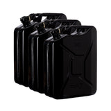 Oxid7® 3x Metall Benzinkanister 20 Liter Schwarz mit UN-Zulassung, Pulverbeschichtung und Korrosionsschutz ideal für Benzin und Diesel.