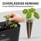 N8WERK Pflanzenanzuchtstation Ersatzset für 28 Pflanzen mit Pflanzschwämmen und Samentöpfen für zuverlässige Keimung und Umtopfen.