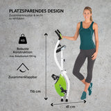 VITALmaxx Heimtrainer mit magnetischer Bremse, limegreen/weiß, kompakt, zusammenklappbar, max. 100 kg, platzsparendes Design, robust.