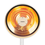 Hoberg Infrarot-Heizstrahler mit Standfuß, Carbon-Heizelement, warmes Licht, 3 Heizstufen, variabler Lampenkopf, Fernbedienung, drinnen und draußen.