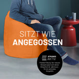LUMALAND Luxury XL Sitzsack stylischer Beanbag - 120L Füllung in Orange, bequem und atmungsaktiv für modernes Wohnen.