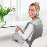 VITALmaxx Heizdecke Nacken & Rücken 2in1 100W in Anthrazit mit 2 Heizstufen und Vibrationsmassage für Rücken und Nacken.