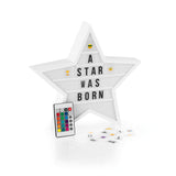 EASYmaxx LED-Leuchtkasten Stern mit 173 Buchstaben und 150 Moodjis, kabelloser Farbwechsel, individuell beleuchtbar, Sternform Dekoration.
