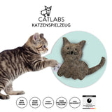 CATLABS Katzenspielzeug "Kuschelige Katze" aus reiner Schafwolle mit Katzenminze, nachfüllbar und fair produziert.