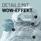 Luxury Fluffy Sitzsack stylischer Webplüsch Beanbag - 120L Pastel Blau mit weichem Webplüschbezug und praktischem Tragegriff.